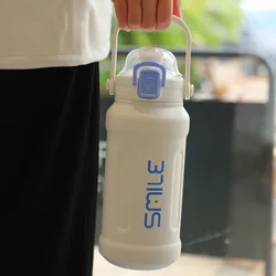 Big Capacity 316 Stainless Steel Outdoor Rubber Coating Paint Thermal Water Bottle Portable Sports Travel Tumblers with Handle