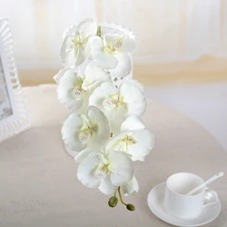 High Quality 8 Head Orchid Plants Large Faux Flower Garland Silk Wedding Wholesale Artificial Flowers For Factory Direct