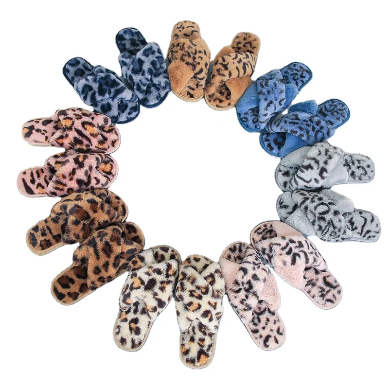 Fluffy Open Toe Fox Slippers For Women Men Indoor Outdoor Platform Slipper Winter Shoes For Women