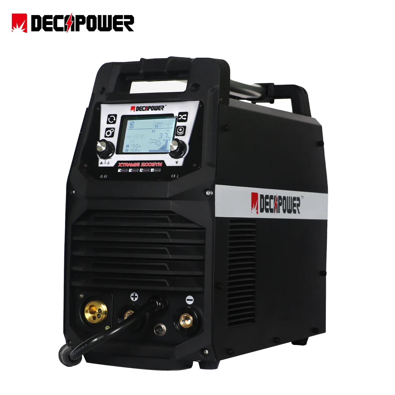 Decapower ALL-IN-ONE SYNERGY CO2 GASLESS FLUX WELDING MACHINE MMA TIG MAG MIG Welder XTRAMIG-200 SYN for Aluminuam Weldin