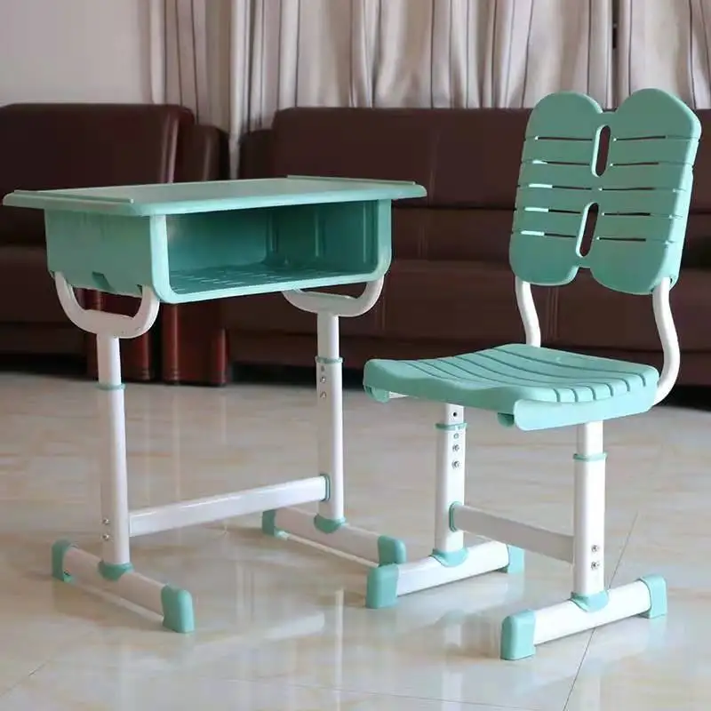 Adjustable color single school learning desks and chairsused students