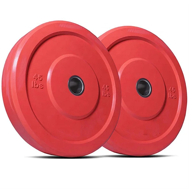 New style Weightlifting Barbell Bumper Plates 25kg Colorful Rubber Standard Weight Bumper Plate