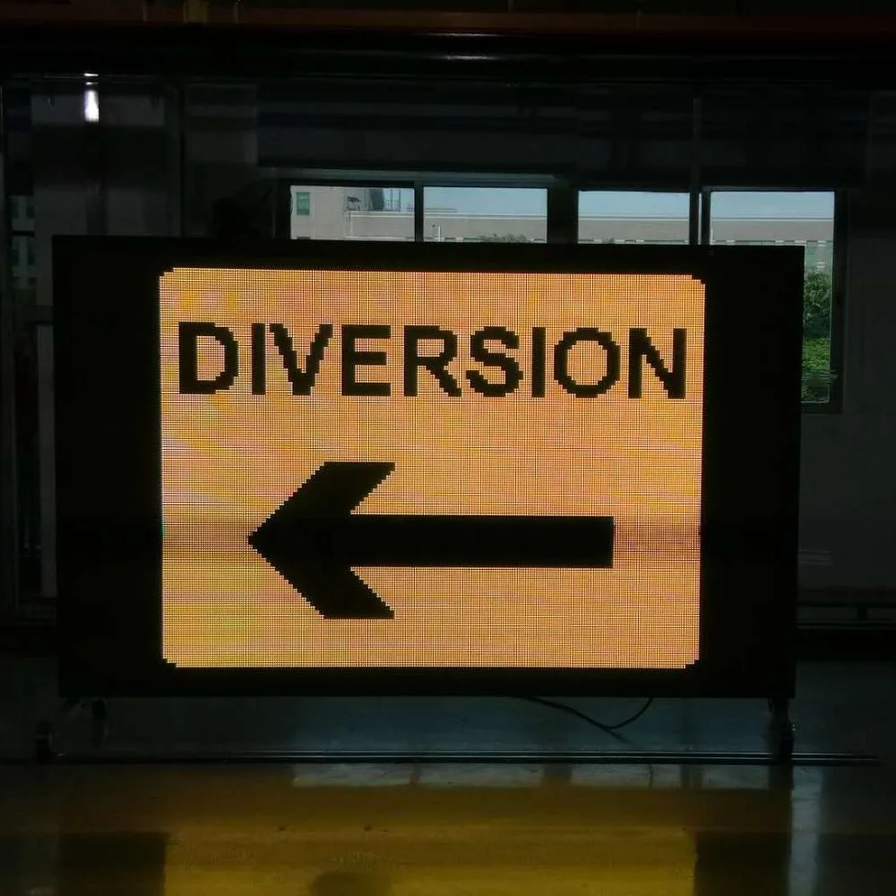 EN12966 vms Traffic solar led road compulsory ahead sign with SGS certificate