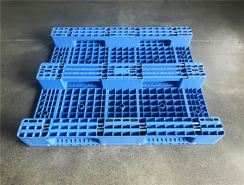 wholesale warehouse use 1200x1000 mm blue color four-way entry injection molded PP material plastic pallet
