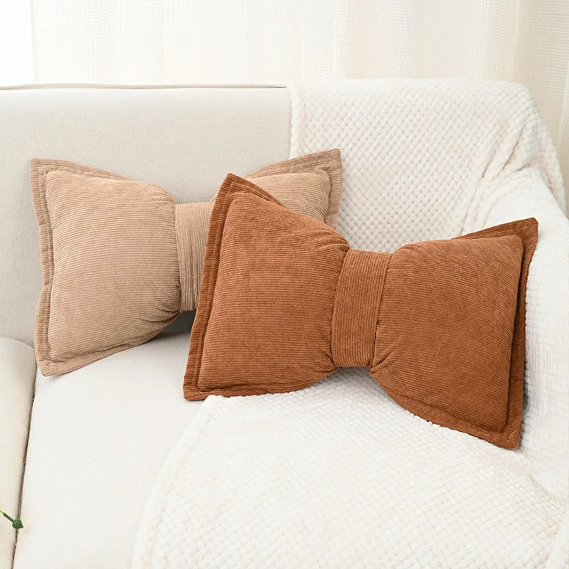 Cute Kawaii Holland Velvet Bow Pillow Cover Sofa Decorative Cushion Cover knot Pillow case Sofa Seat Car Chair Bow Knot