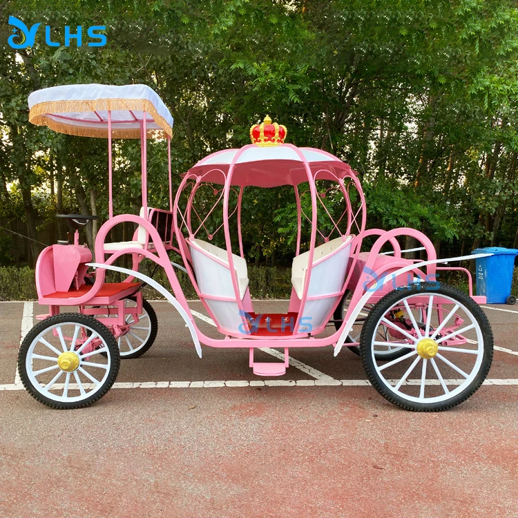 New energy cinderella horse cart supply electric  royal wedding carriage buggy luxury princess pumpkin  horse carriage for rent