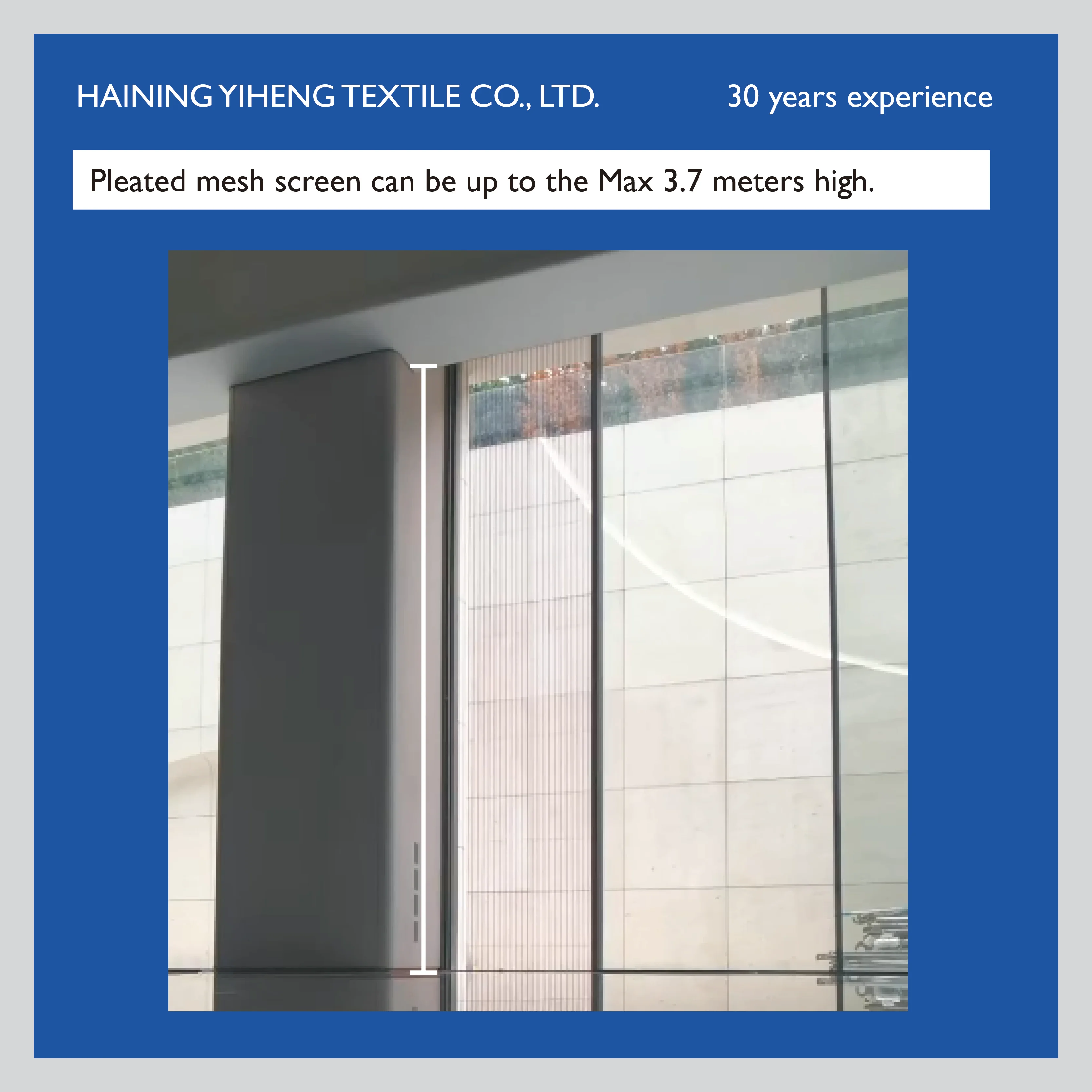 Waterproof Polyester Fabric Plisse or Pleated Insect Mesh mosquito net for window and door