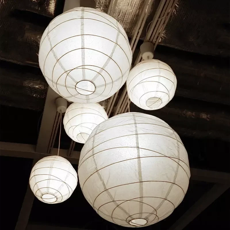 RUI YI 18 inch White Round Paper lantern Lamps Paper Lamp Shade Chinese Lantern Hanging Rice Paper Lampshade for Weddings lanter