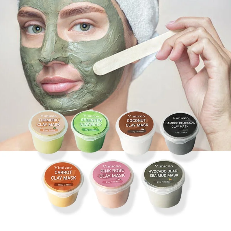 Organic Face Care Lightening Brightening Refining Pores Deep Cleansing  Improve Acne Purifying Green Tea Facial Clay Mud Mask