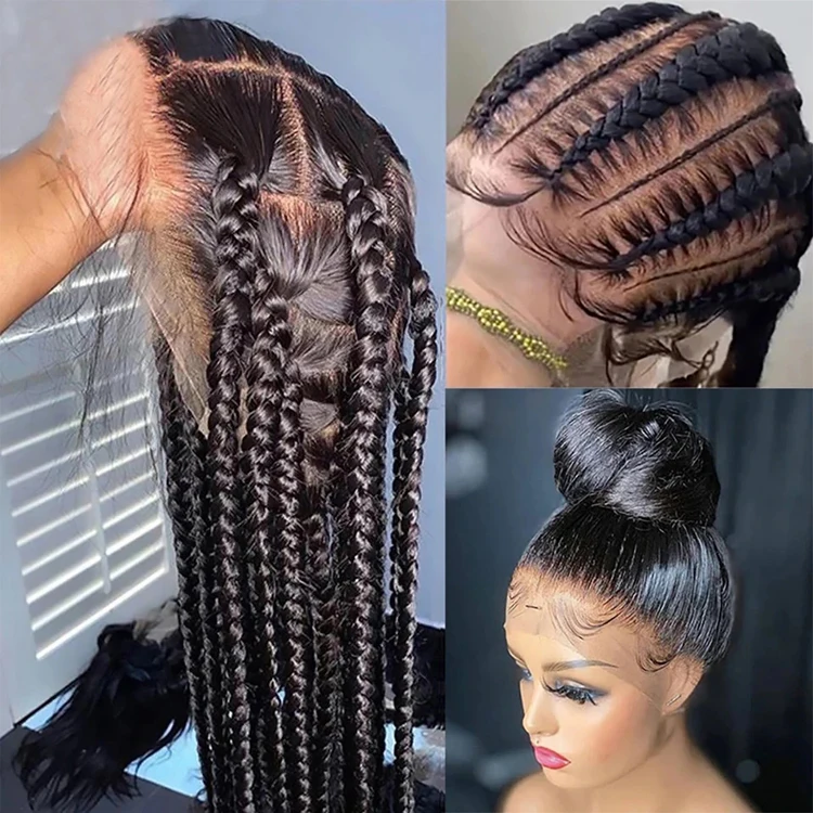 100% Human Hair Full Lace Frontal Wig Pre Plucked Brazilian Full Lace Wigs With Baby Hair For Black Women