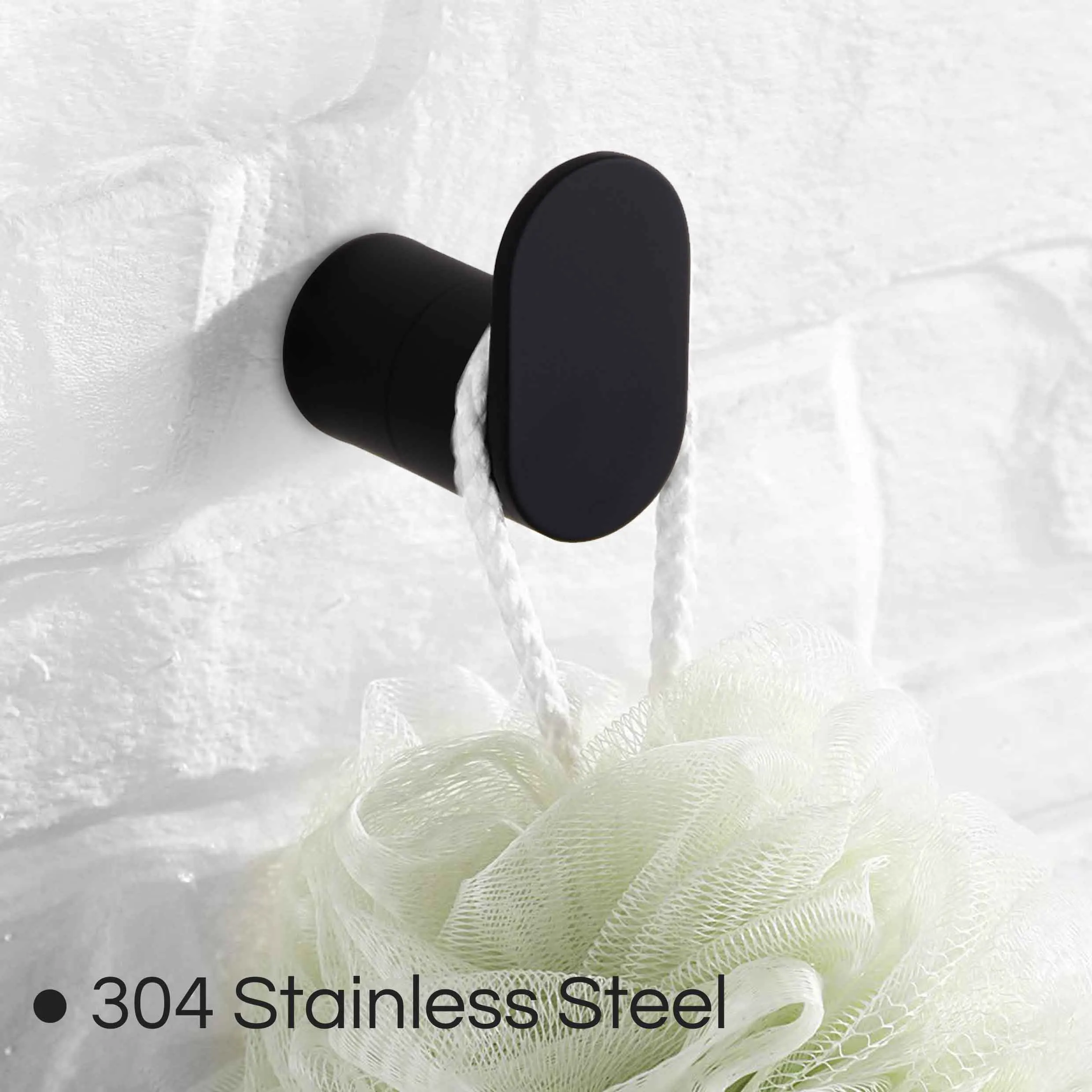 Factory Direct Sale Simple Design Room Decoration Bathroom Accessories Wall Mounted Metal Brushed Stainless Steel Robe Hook