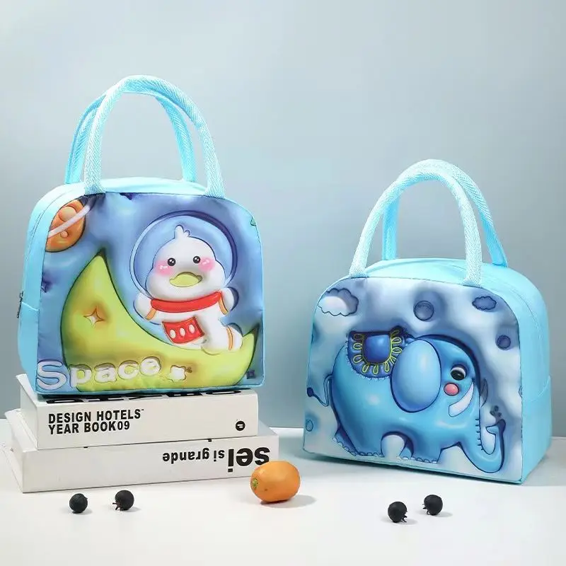 New large-capacity lunch bag pattern visual stereo cartoon lunch box bag lunch box bag
