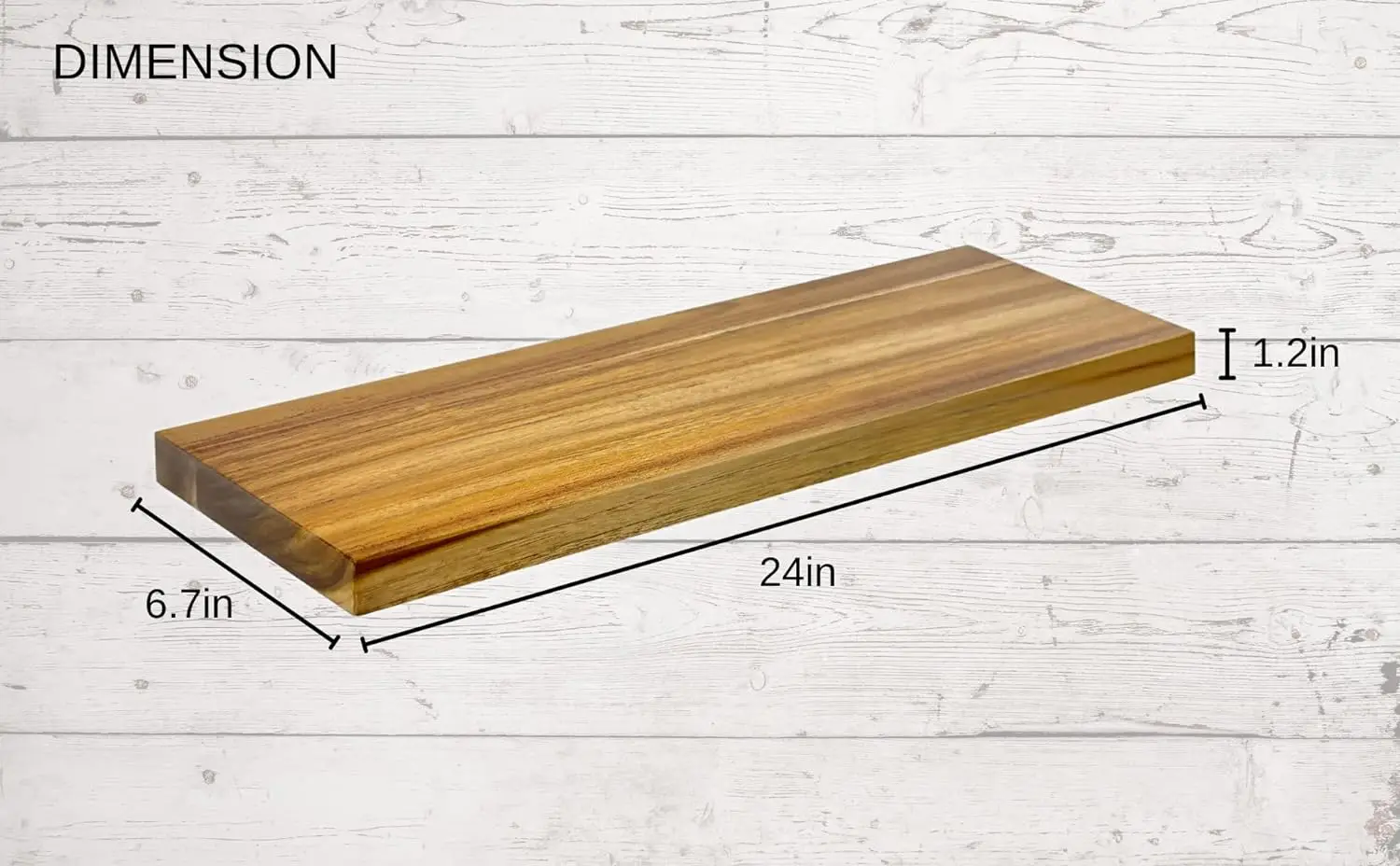 Customized Floating Teak Wood Shelves for Bathroom Bedroom Living Room Kitchen-Folk Art Style Wooden Wall Decorations