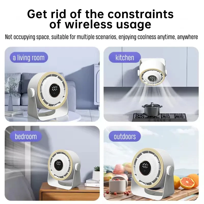 High Speed Portable Table Fan Chargeable USB 100 Speed Adjustable Air Cooling Hanging Mini Fan For Indoor Outdoor Desk