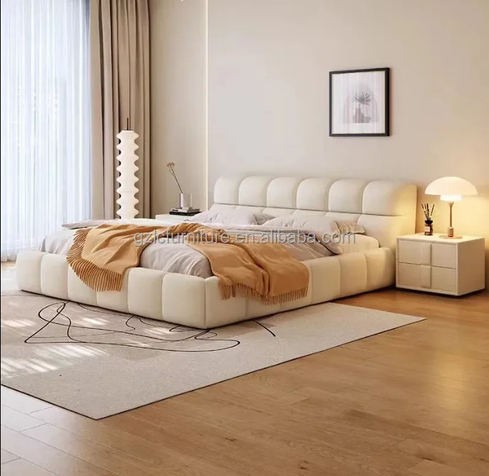 5 Stars home luxury bed wooden queen frame up-holstered king size beds bedroom furniture cama matrimonial storage