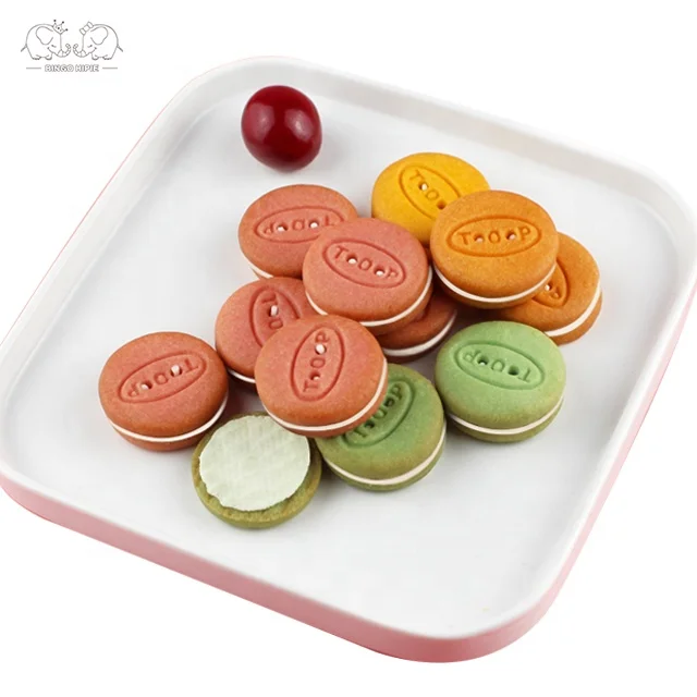 Halal Galletas Biscotto Bag Pack Fruit Assorted Baked Goods Mini Macaron Cookies Cream Sandwich Biscuit