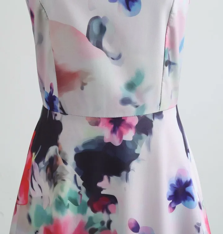 Elegant Classic vintage dresses retro 1950s 60s O Neck Printed Floral A Line Casual dresses With Belt Big Hem Party Dresses