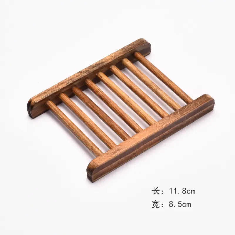Bamboo Waterfall Kitchen Sink Custom Soap Dish Storage Holder Wood Soap Holder Bath Soap Tray With Drain