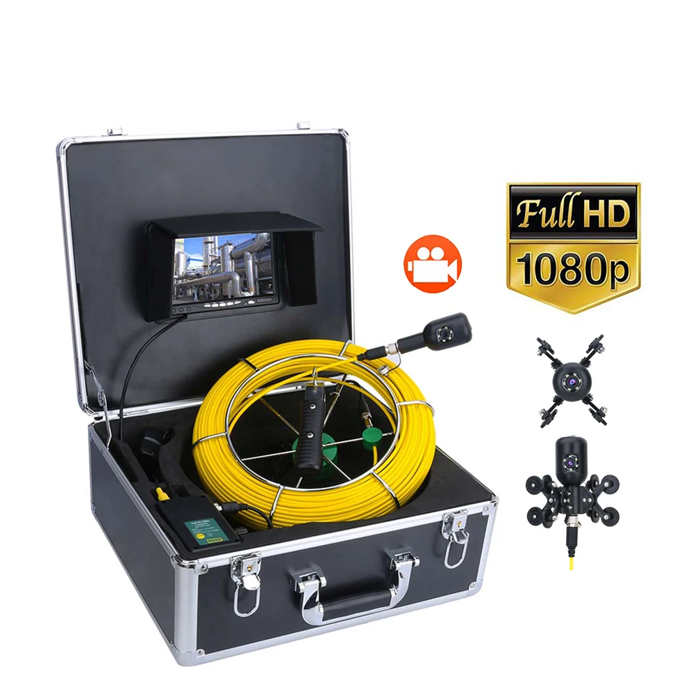 7 inch DVR 30M 50M 1080P HD Dual Camera Lens Drain Sewer Pipeline Industrial Endoscope Pipe Inspection Video Camera waterproof