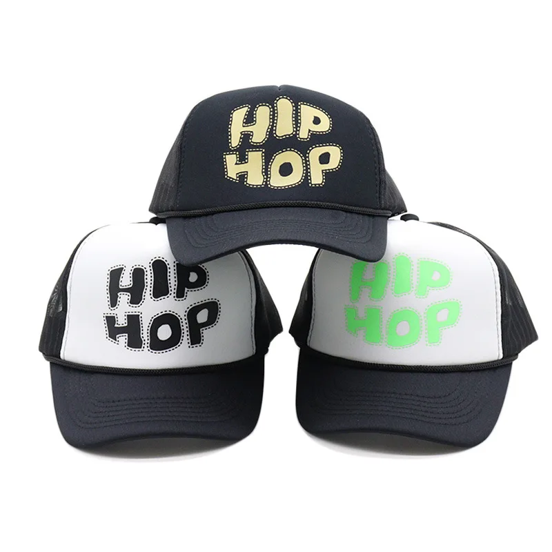 Custom Designed Logo Printed Embroidered Fitted Mesh Hat Sports Custom Foam Trucker Hat