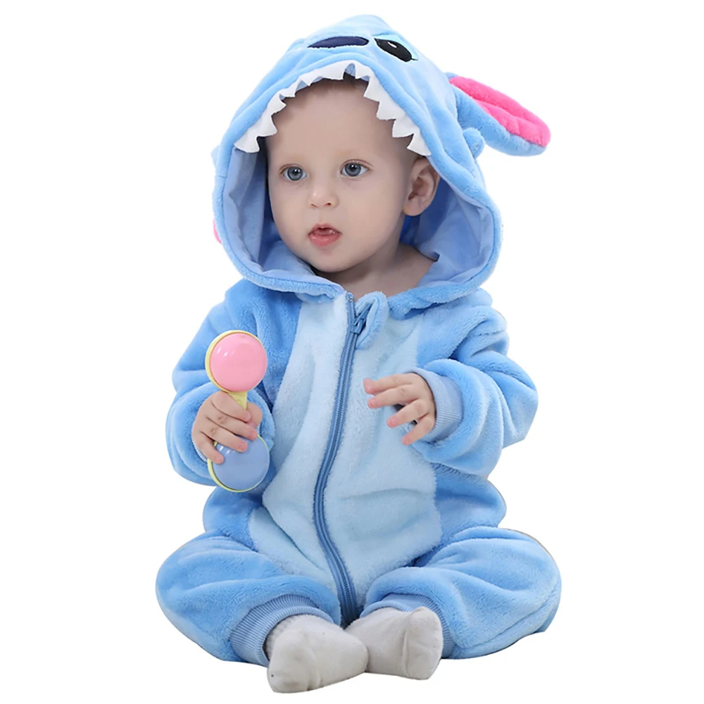 Baby clothes autumn style 3-year-old baby cartoon animal one-piece flannel romper