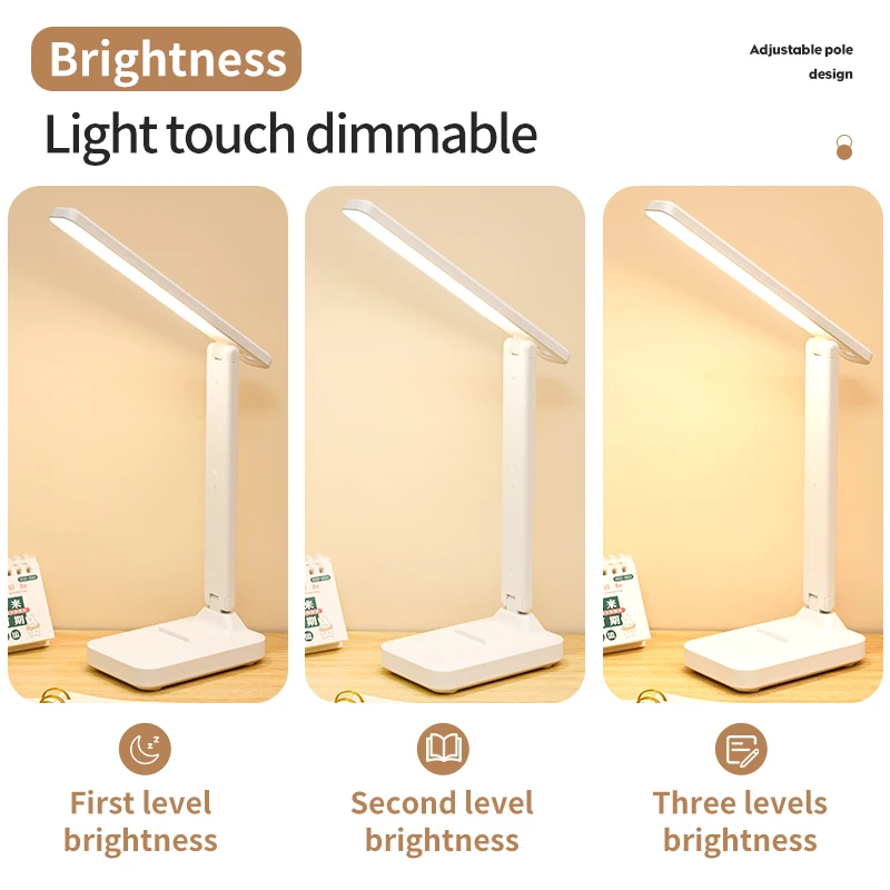 Eye protection desk lamp with pen holder for reading, charging, plugging in, dormitory bedroom, reading desk lamp