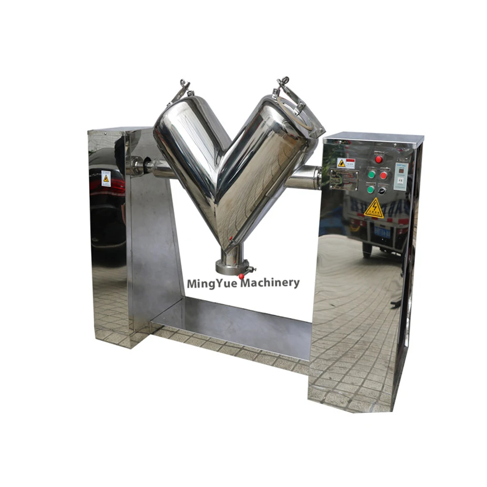 stainless steel v type powder mixer blender machine food tumbler mixer