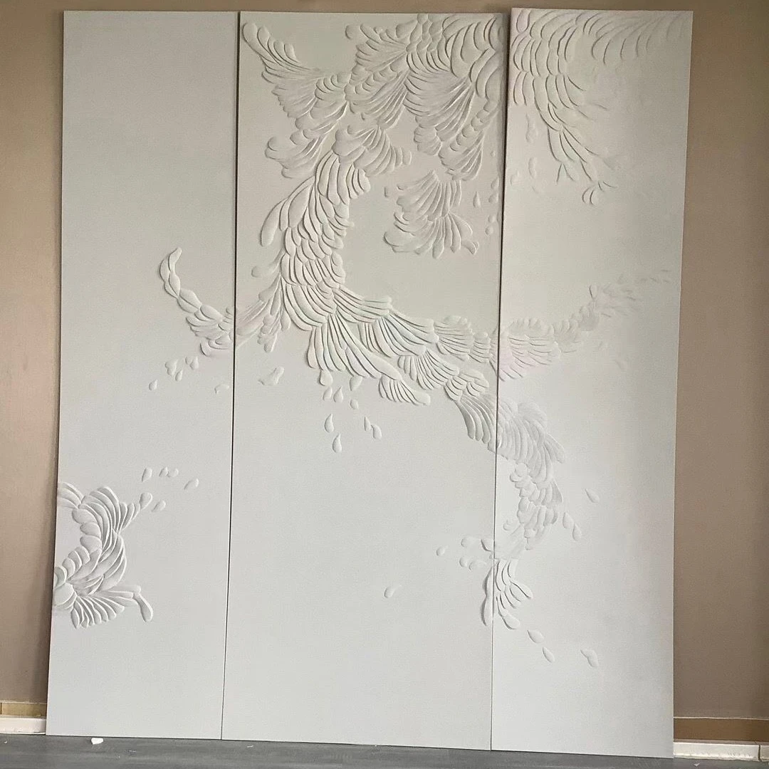 Zhenling custom 3d wall panels leather carving wall panel boards for home decor