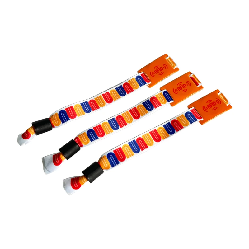 Cheap Custom Sublimation Polyester Bracelets  Access Control UHF RFID Sublimation Wristband With RFID Soft PVC