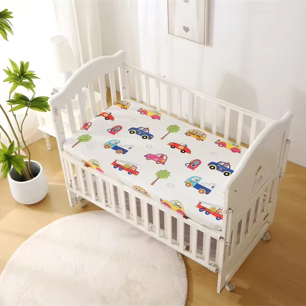 Kids bed sheets and baby bed fitted cot sheet organic 100%  cotton cots for kids