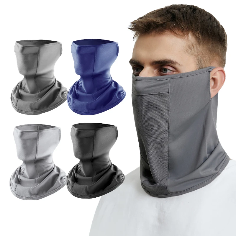 UPF50 + ледяной шелк велосипедная Рыбалка быстросохнущая охлаждающая сетка для гольфа шейный шарф бандана с ушными петлями