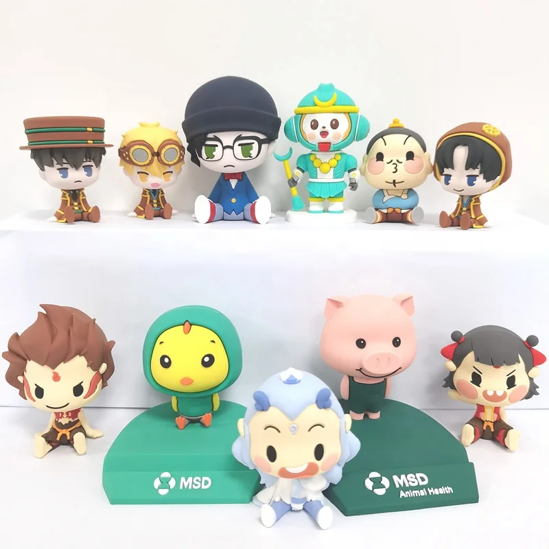 decoration customization Soft rubber doll 3d cartoon cute doll Gift  Pvc decorative pieces doll cartoon toys gifts