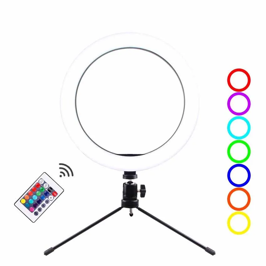 10 inch Cell Phone Led Lamp Camera Selfie Ringlight Holder Fill Ring Light With Tripod Stand