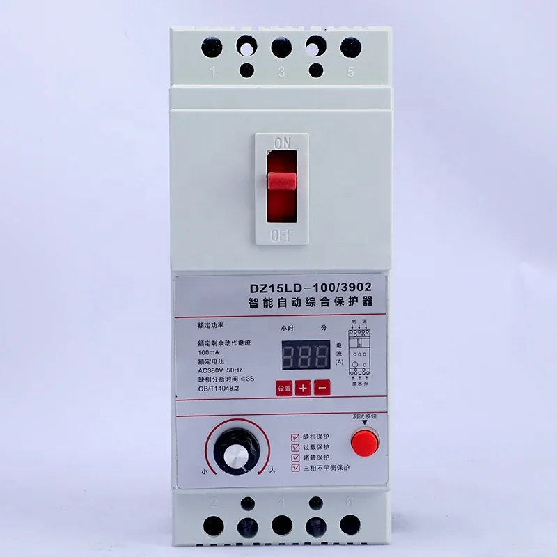 DZ15LD-40/3902 отсутствием фаз мотор утечки протектор ЖК дисплей 3-фазный откачивающий насос автомат защити