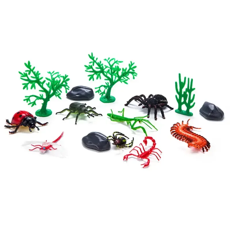 14pcs Wholesale Kids Educational Toy Small PVC Plastic Child Toys Beetle Insects Animal Set Toy