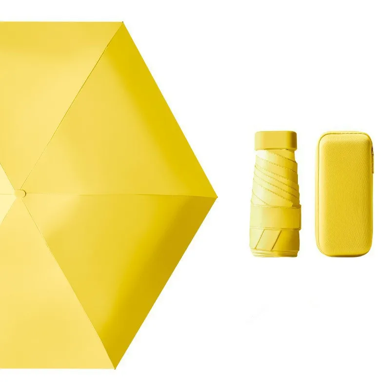 High Quality Capsule Shaped Colored Inside Pocket Mini Umbrella With Uv Protection For Sun and Rain