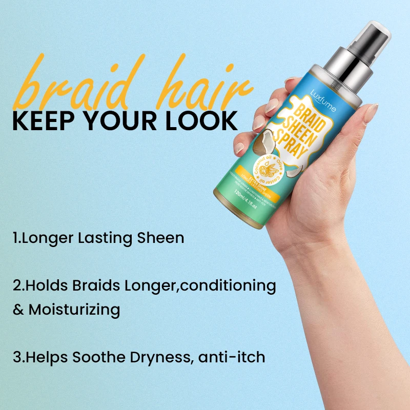 120ml Coconut Spray Mist Oil For Hair Leaves Hair With Shining Luster Soft Hair Sheen Spray Olive Oil Sheen Spray for Braid