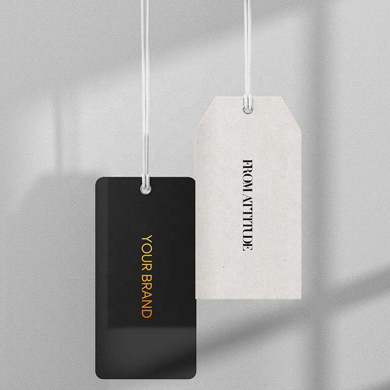 Custom brand name price labels garment manufacturing clothing product paper hang tags with logo
