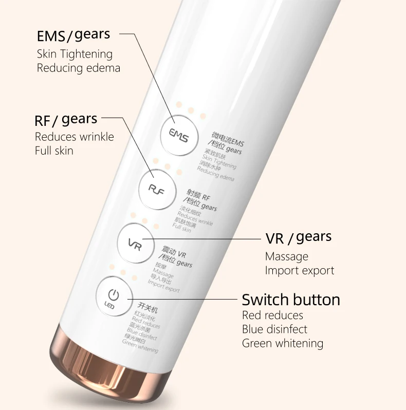 home hand-held portable ems RF rejuvenation 3 in1 beauty equipment usb rechargeable multifunctional beauty device