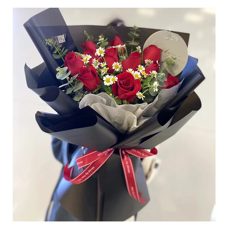 Korean Fashion Cheap Waterproof Flower Bouquet Packaging Matte Flower Paper
