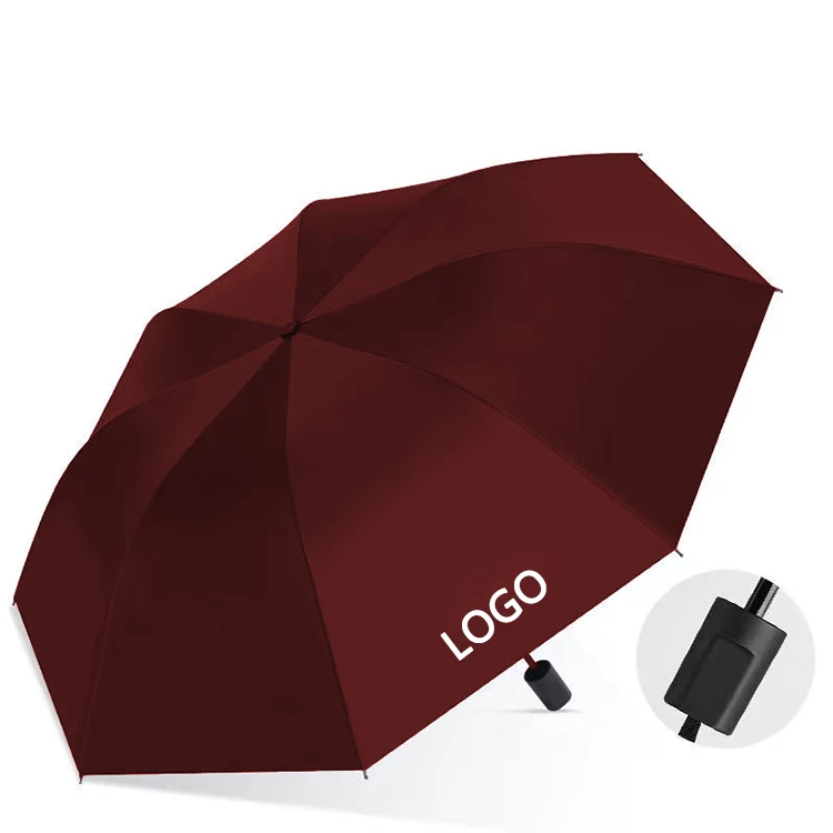 Wholesale custom logo manual promotional market umbrella 3 folding sunshade sun umbrella uv small umbrella with logo