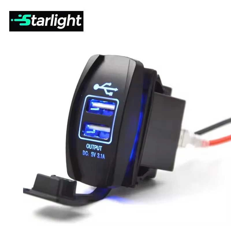 Автомобильное зарядное устройство с двумя USB-портами 12-24 В 3 1 А