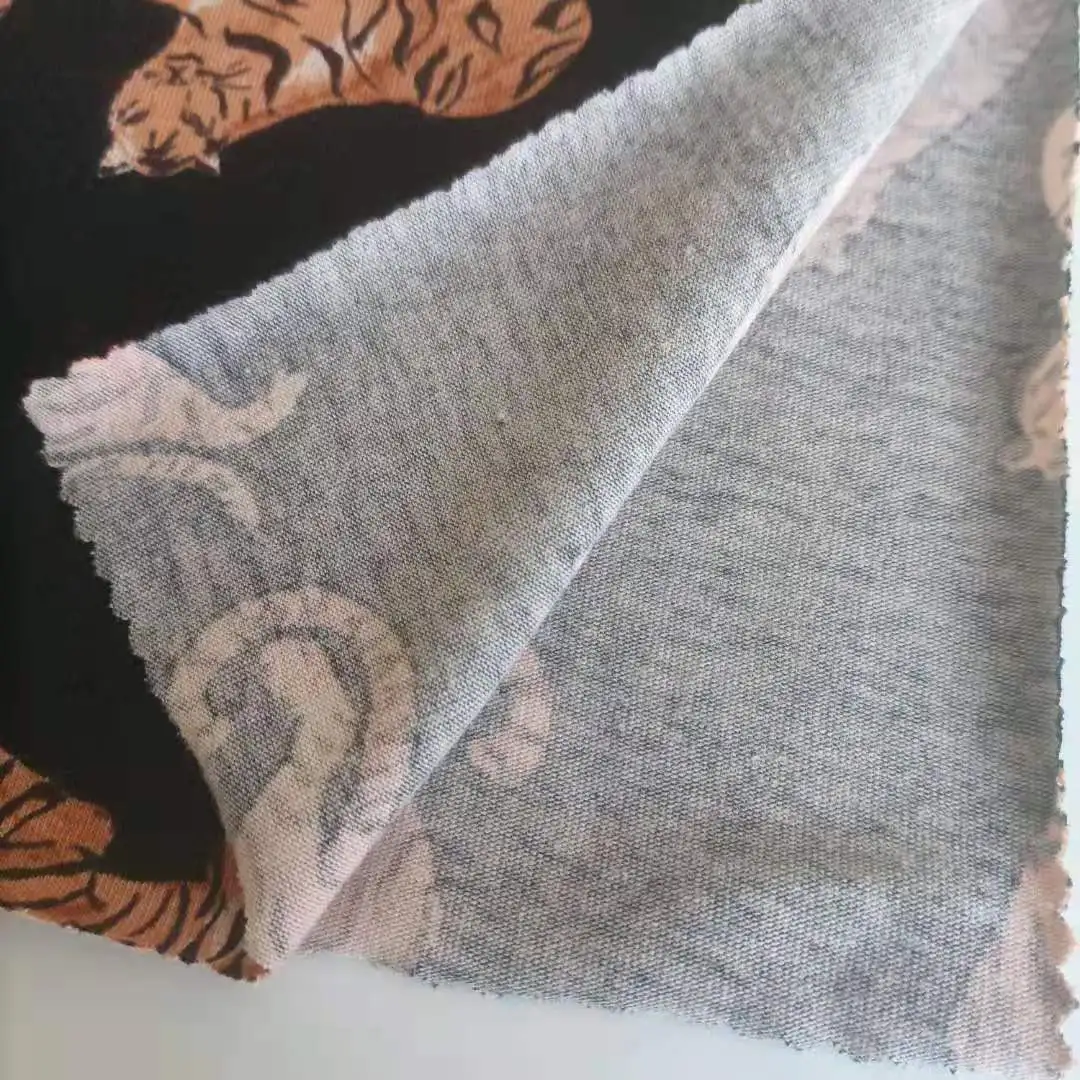 
Leopard printed Cotton Spandex Printed Jersey Fabric 