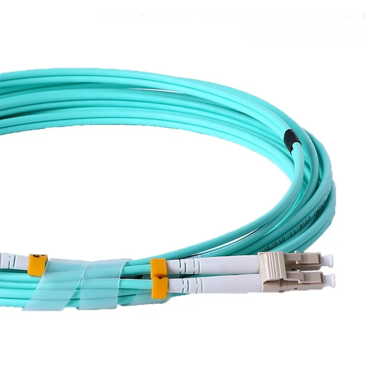 Customized Length Jumper LC/UPC-LC/UPC Duplex Connectors Multimode OM3 50/125 Fiber Optic Patch Cable