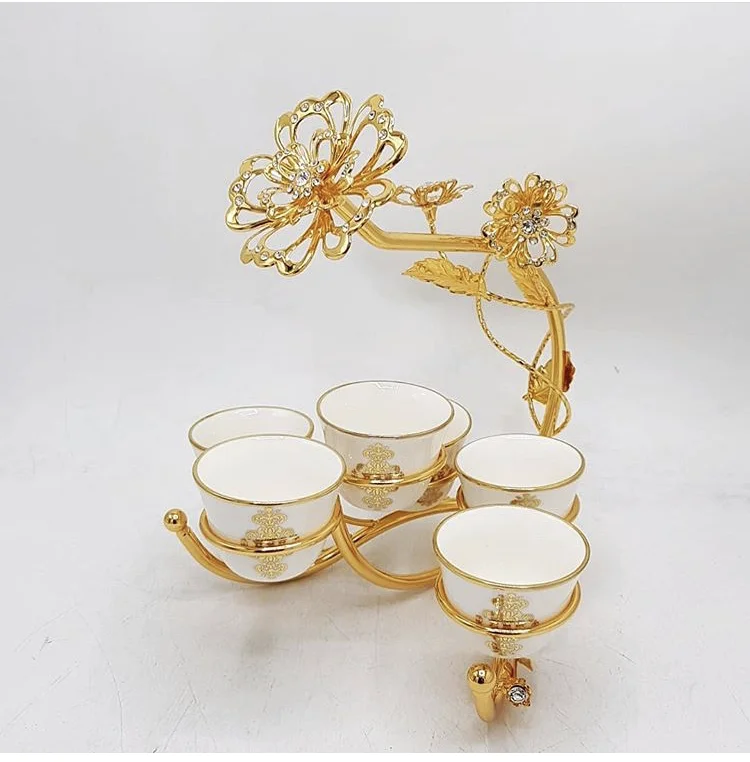 Turkish Tea Cup Rack Luxury Cup Holder Gold Style Metal Gift Arabic Europe Cups Holder