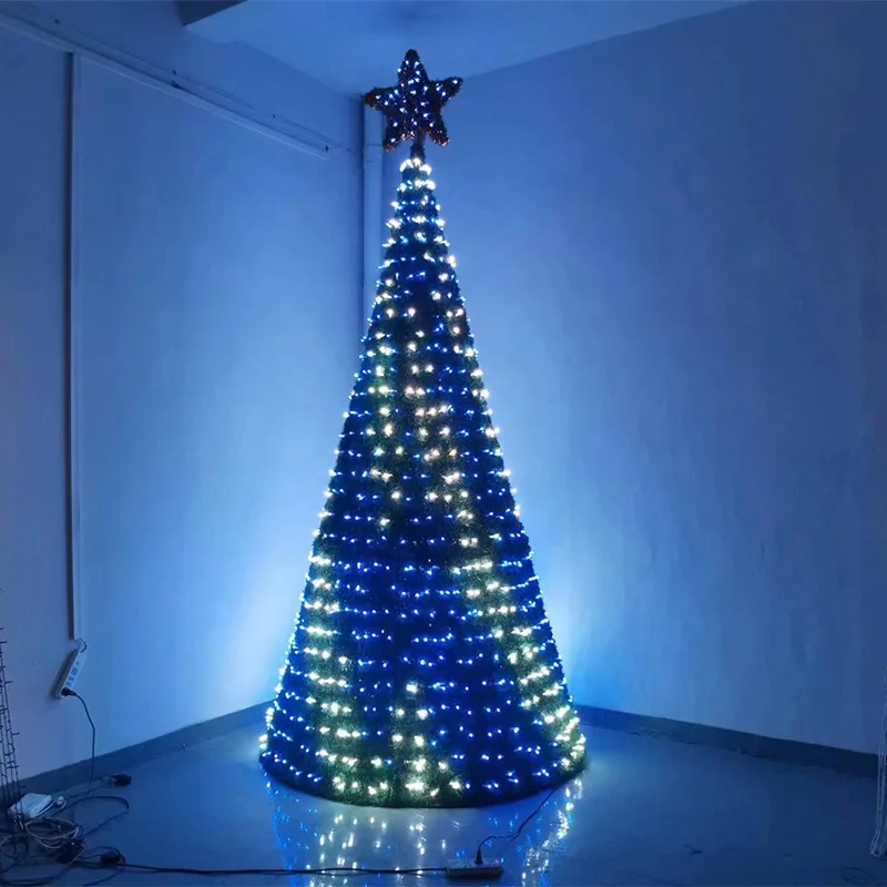Custom Size 10ft 13ft 16ft 20ft 30ft 50ft Led Program 3D giant Outdoor Christmas Tree Motif  Light with LED Lights Customized