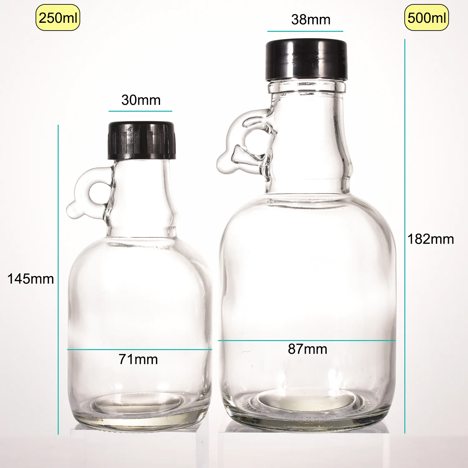 Europe Custom Original 250ml 8.5oz Glass Shaped Vial Wedding Ginseng Wine Bottles with Labels