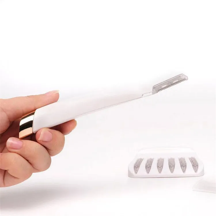 
Blade Eye Brow Razor Disposable Facial Eye Brow Trimmer Eyebrow Razor Trimmer Stainless Steel Women White OEM 