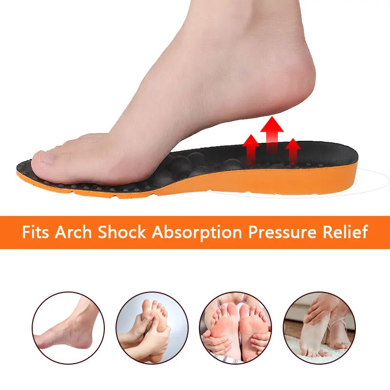 New Massage Insoles for Men Women Sweat-absorbing Breathable Shock-absorbing Full-pad Sole Convex Point Massage Insoles