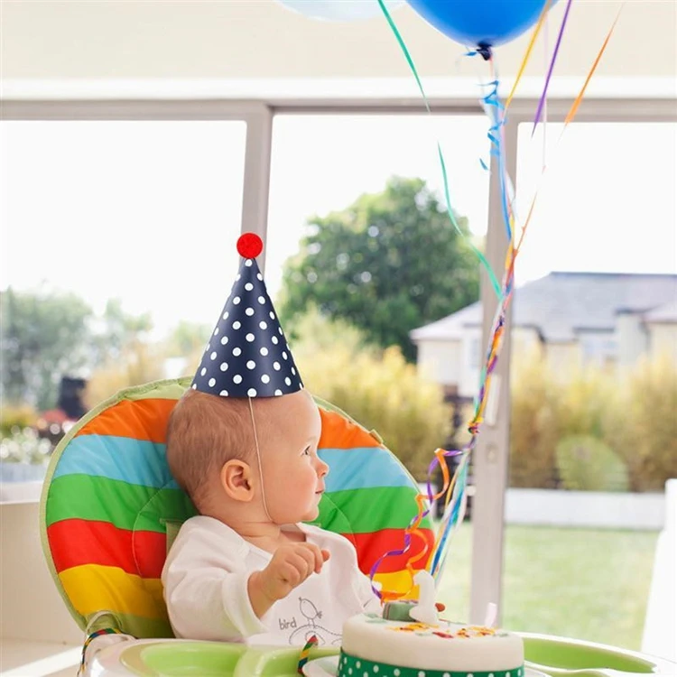 Custom Design Printing Happy Birthday Party Paper Decorations Kids Hats Child Gifts Supplies DIY Paper Crown Hats